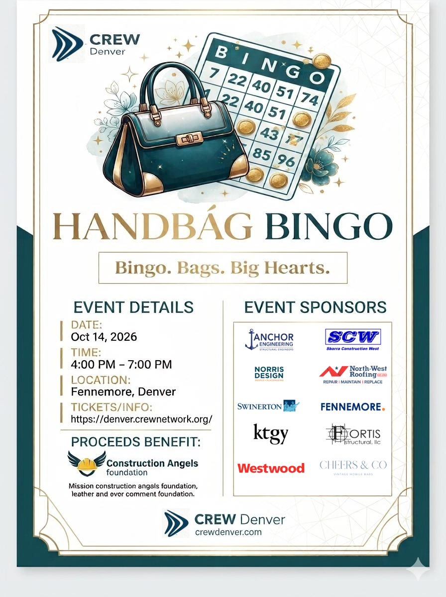 Flyer for 2026 CREW Handbag Bingo
